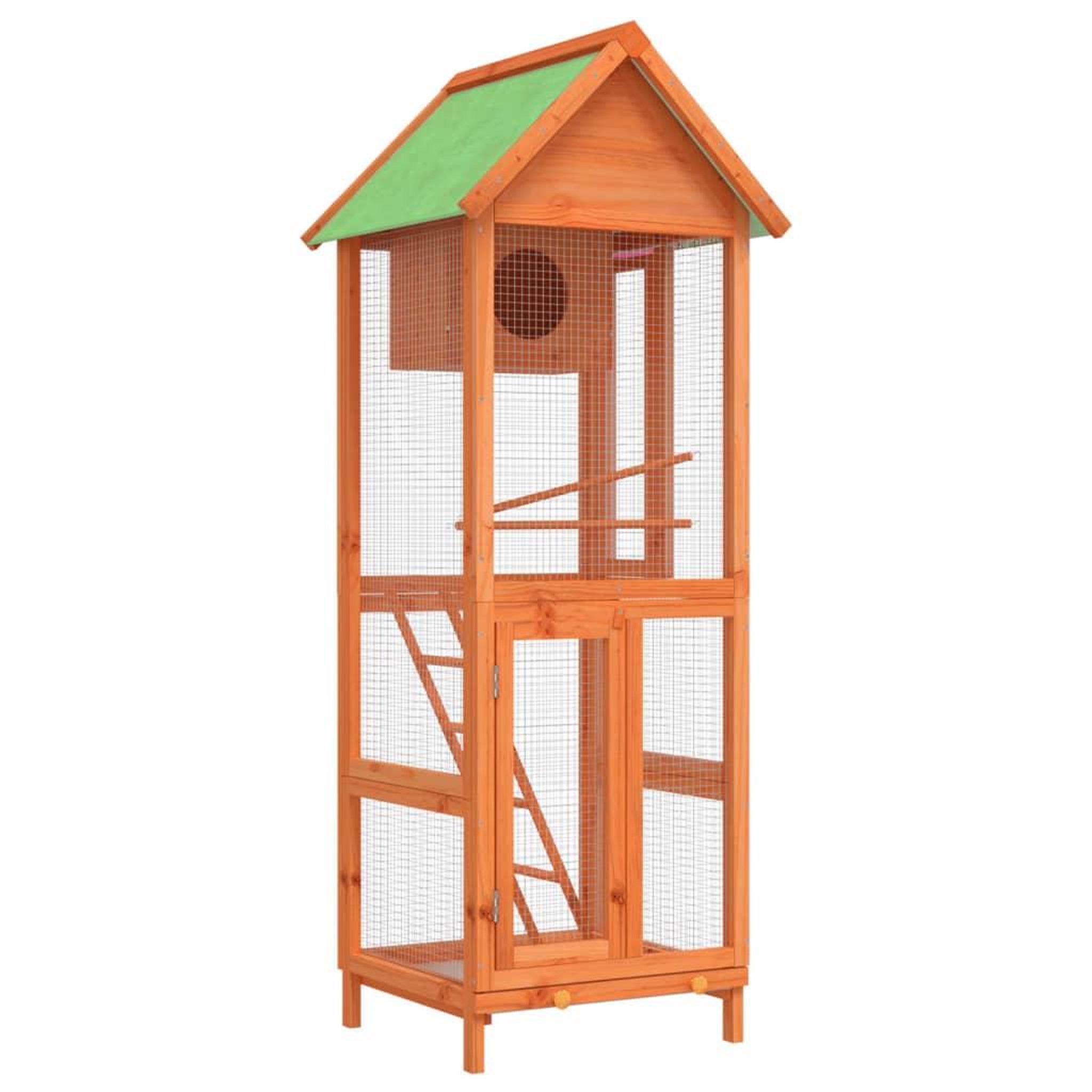 Voir la diapositive 2 : VIDAXL Maison a oiseaux marron 60x58,5x160 cm bois massif de pin
