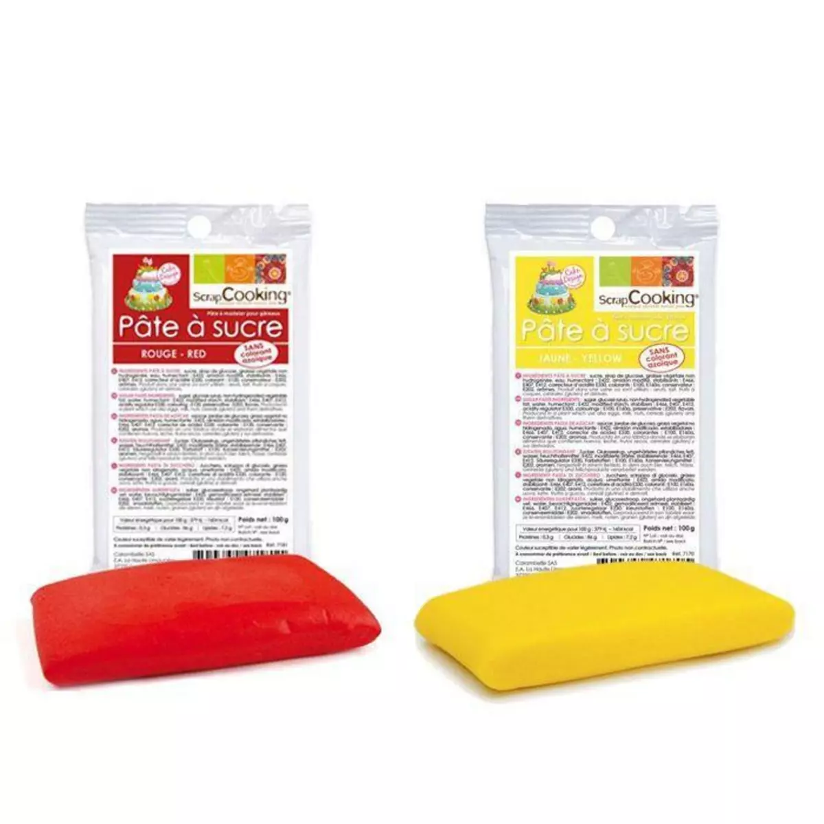 SCRAPCOOKING Kit de pâte à sucre Espagne - jaune-rouge