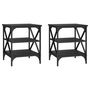 Voir la diapositive 2 : VIDAXL Tables d'appoint 2 pcs Noir 40x42x50 cm Bois d'ingenierie