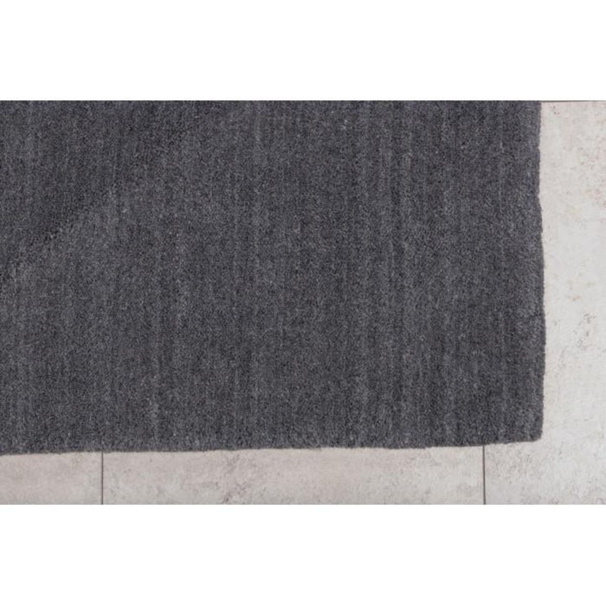 Paris Prix Tapis Déco en Laine  Ulla  162x230cm Gris Foncé