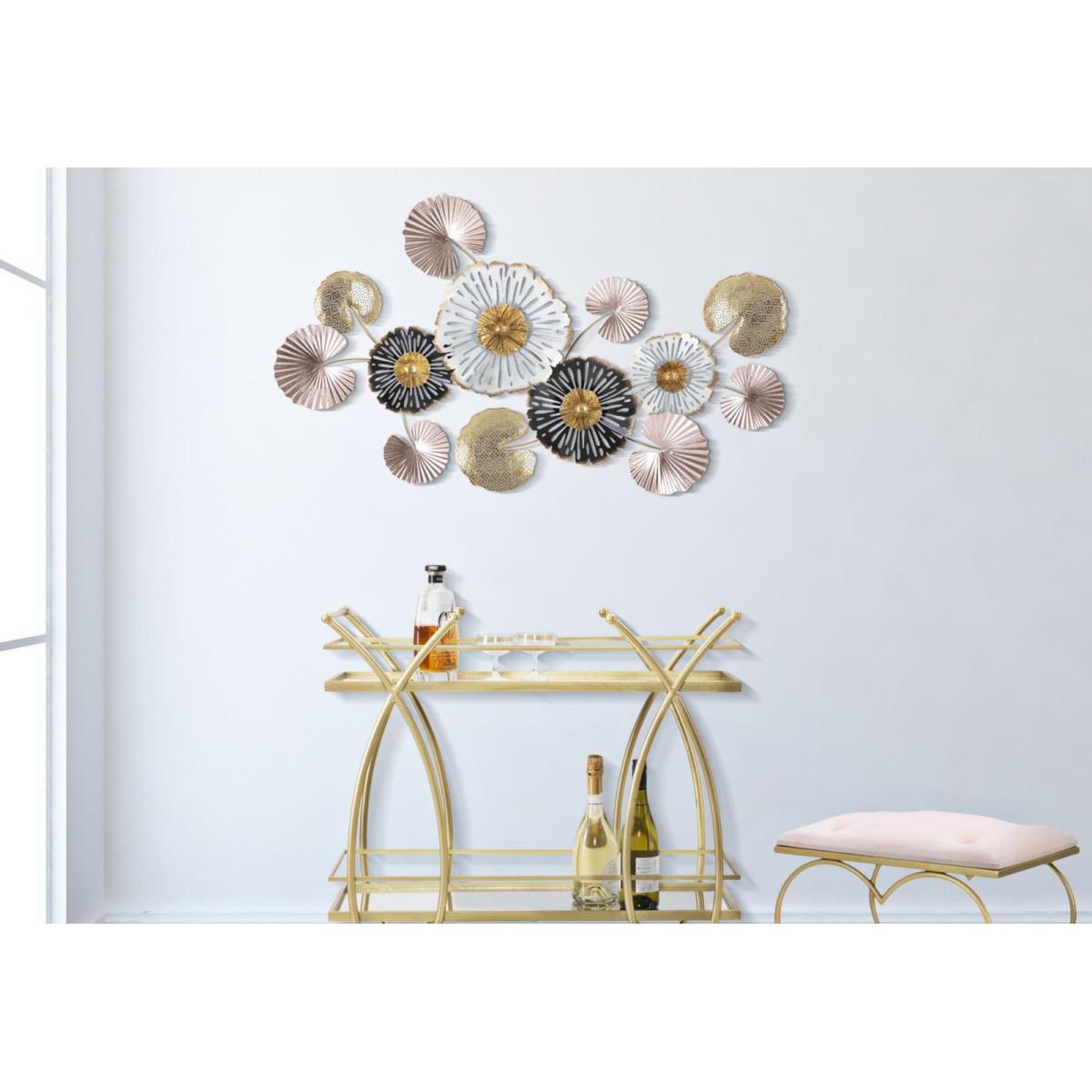 Voir la diapositive 5 : Paris Prix Décoration murale en métal  pinky  106cm multicolore