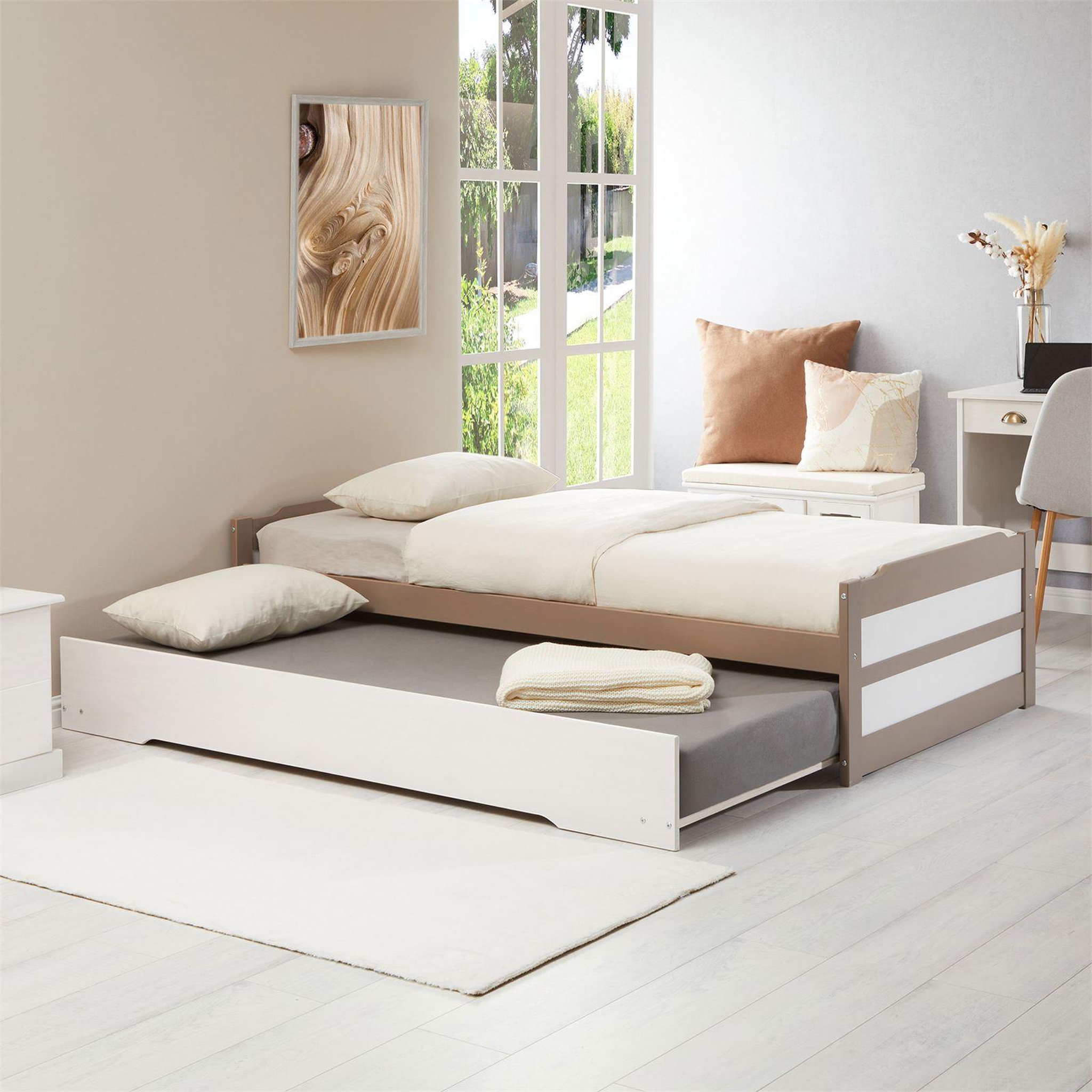 Voir la diapositive 2 : IDIMEX Lit gigogne LORENA en pin massif, 90 x 190 cm
