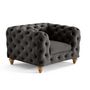 Voir la diapositive 5 : LISA DESIGN Walter - fauteuil chesterfield en velours - pieds bois