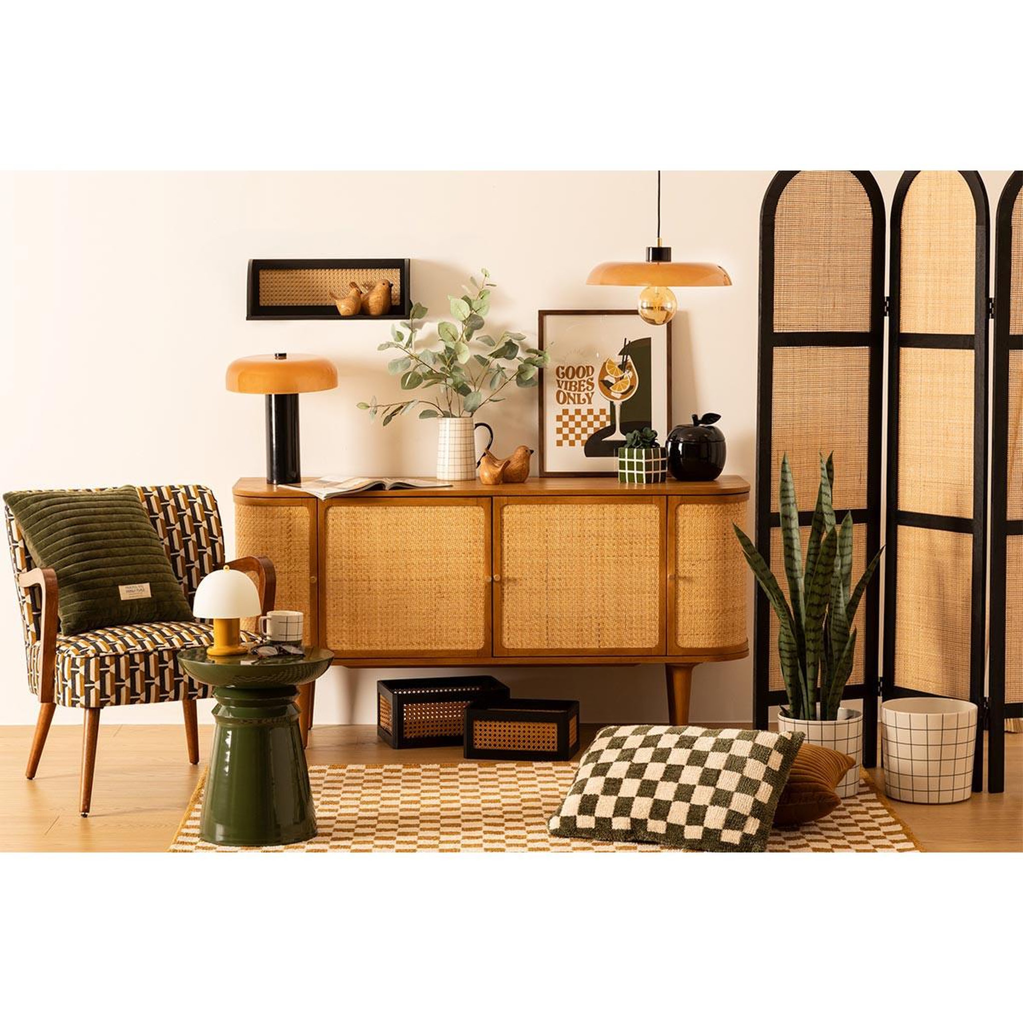 Voir la diapositive 3 : ATMOSPHERA Table d'appoint totem  jaya  43cm vert