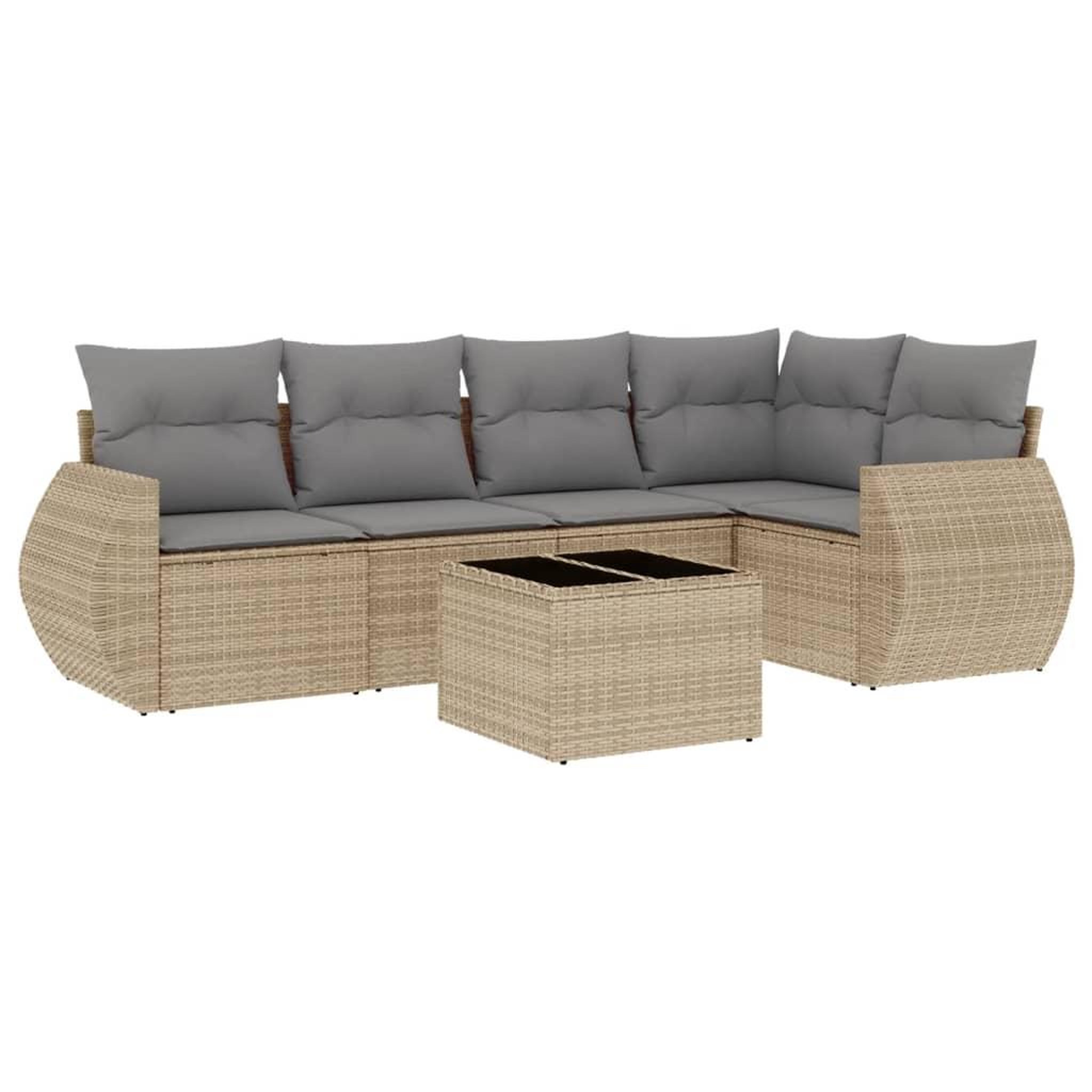 Voir la diapositive 2 : VIDAXL Salon de jardin avec coussins 6 pcs beige resine tressee