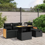 Voir la diapositive 1 : VIDAXL Salon de jardin 6 pcs avec coussins noir resine tressee