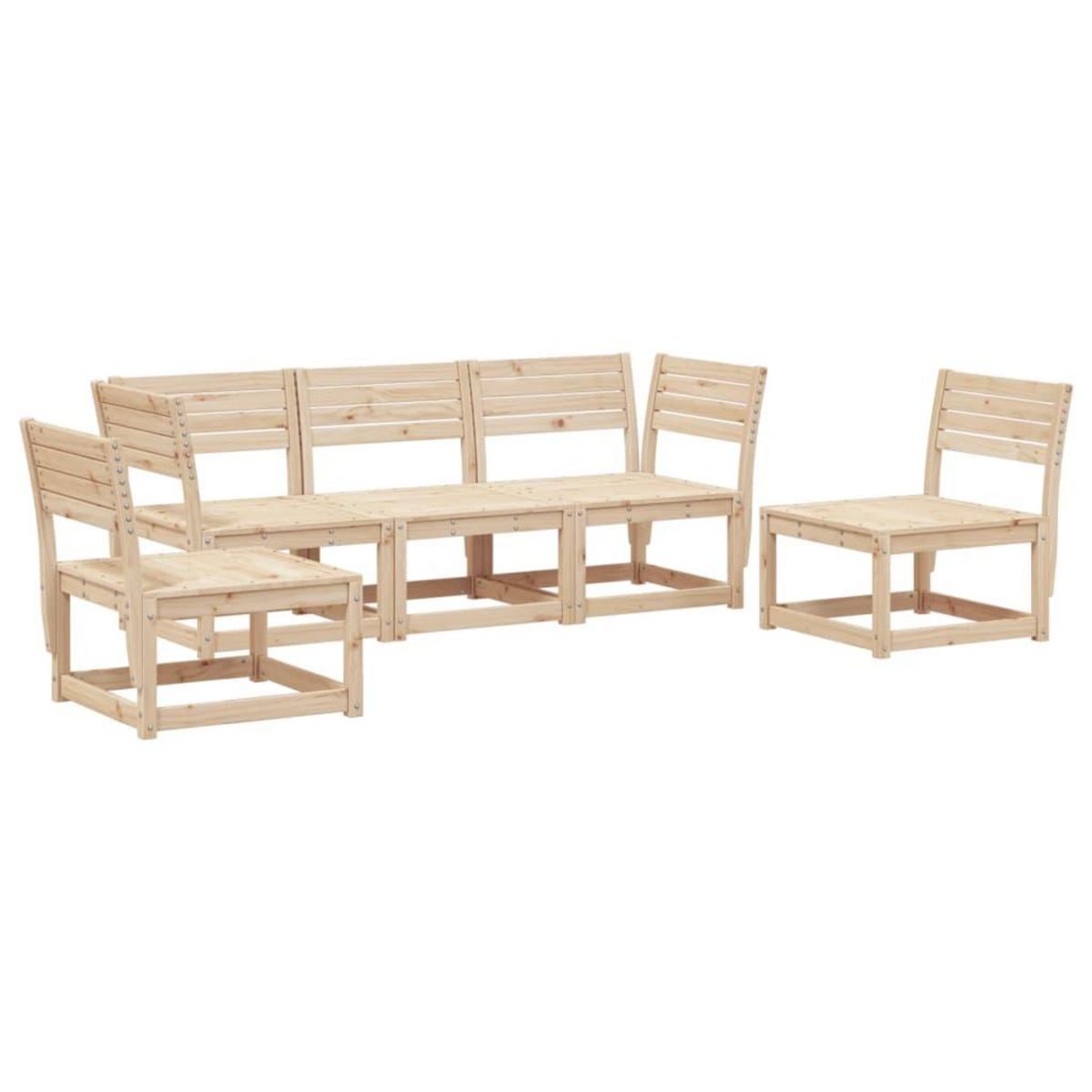 VIDAXL Salon de jardin 5 pcs bois de pin massif