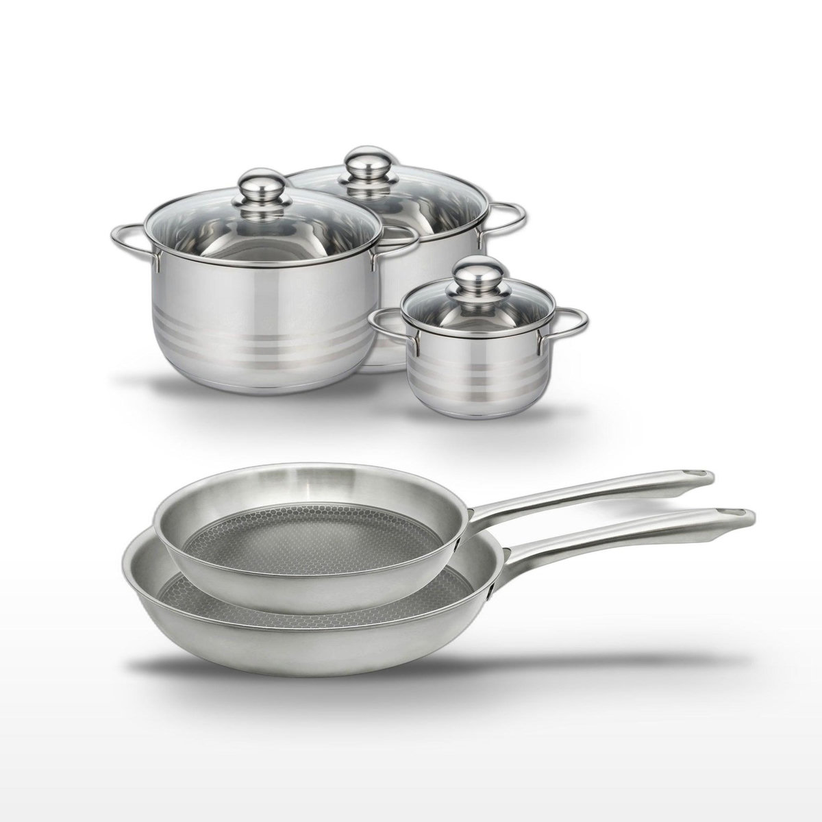 ELO Lot de 2 poêles 24/28 cm et 3 faitouts 14/20/24 cm Elo Relief Passion