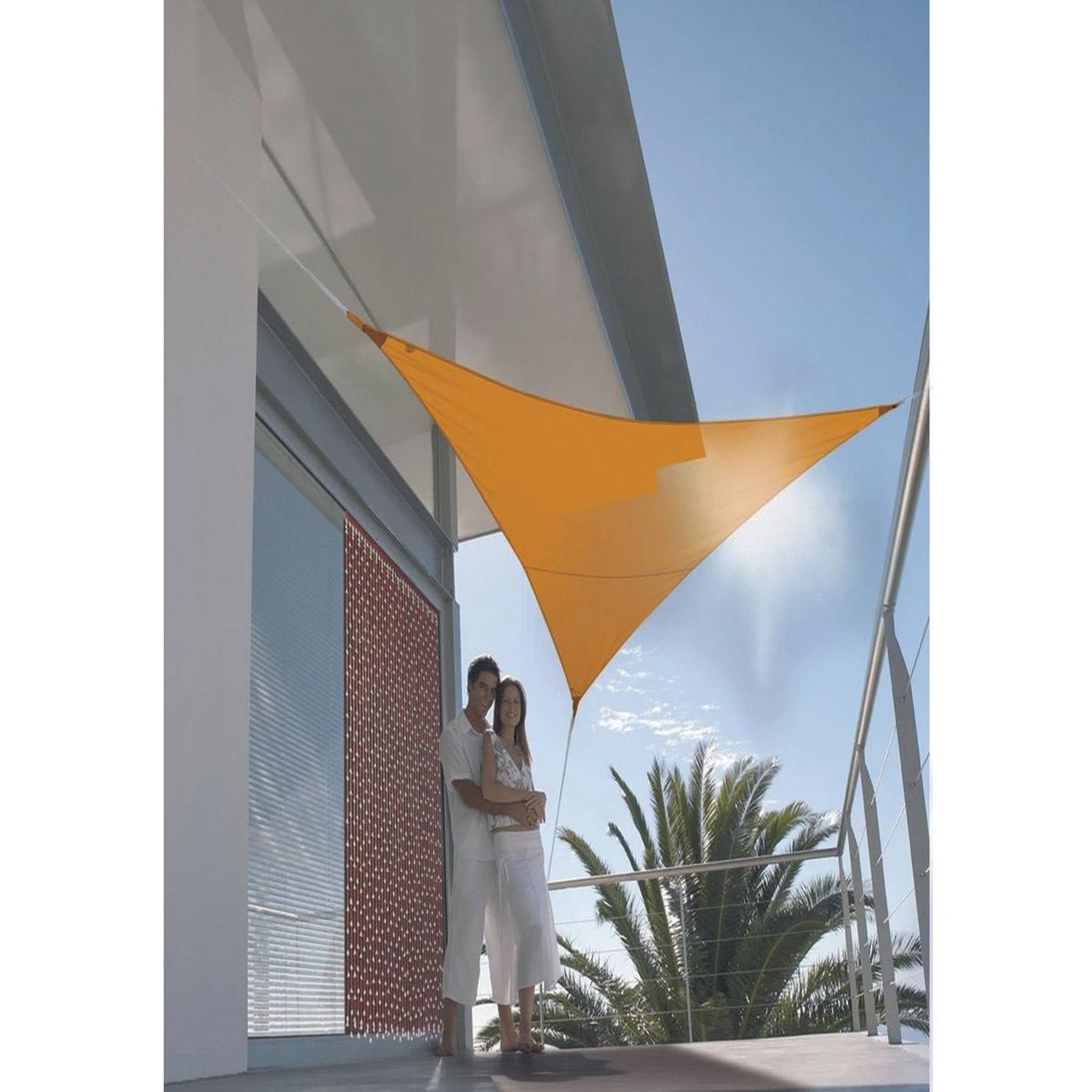 Voir la diapositive 2 : Jardiline Voile d'ombrage triangulaire SERENITY -  5 x 5 x 5 m - Mangue - Jardiline