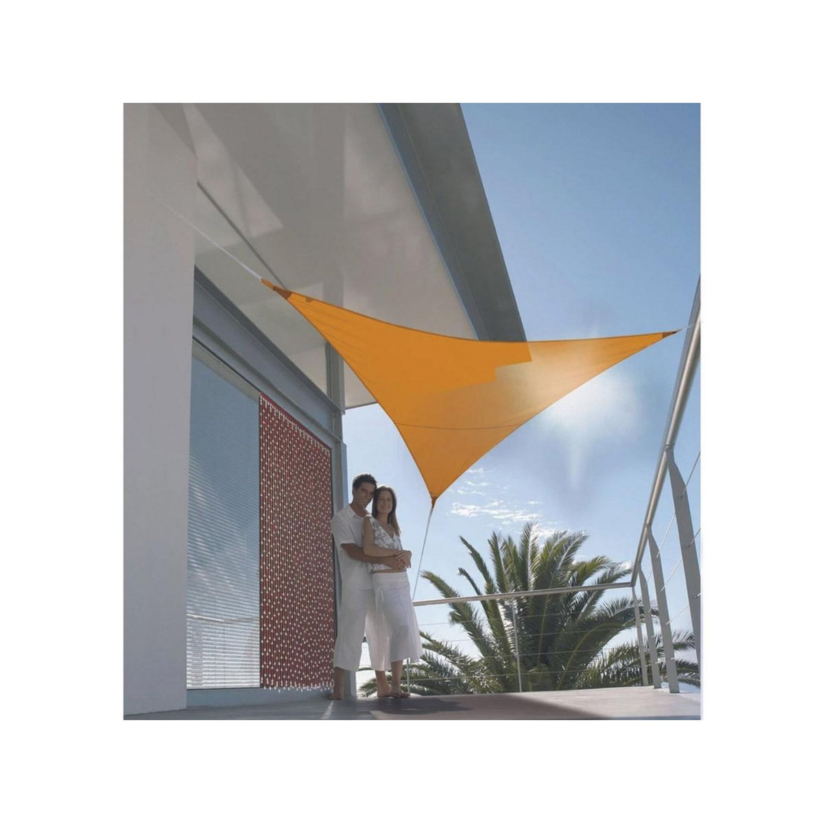 Jardiline Voile d'ombrage triangulaire SERENITY -  5 x 5 x 5 m - Mangue - Jardiline