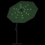 VIDAXL Parasol avec eclairage LED 300 cm Poteau en metal Vert