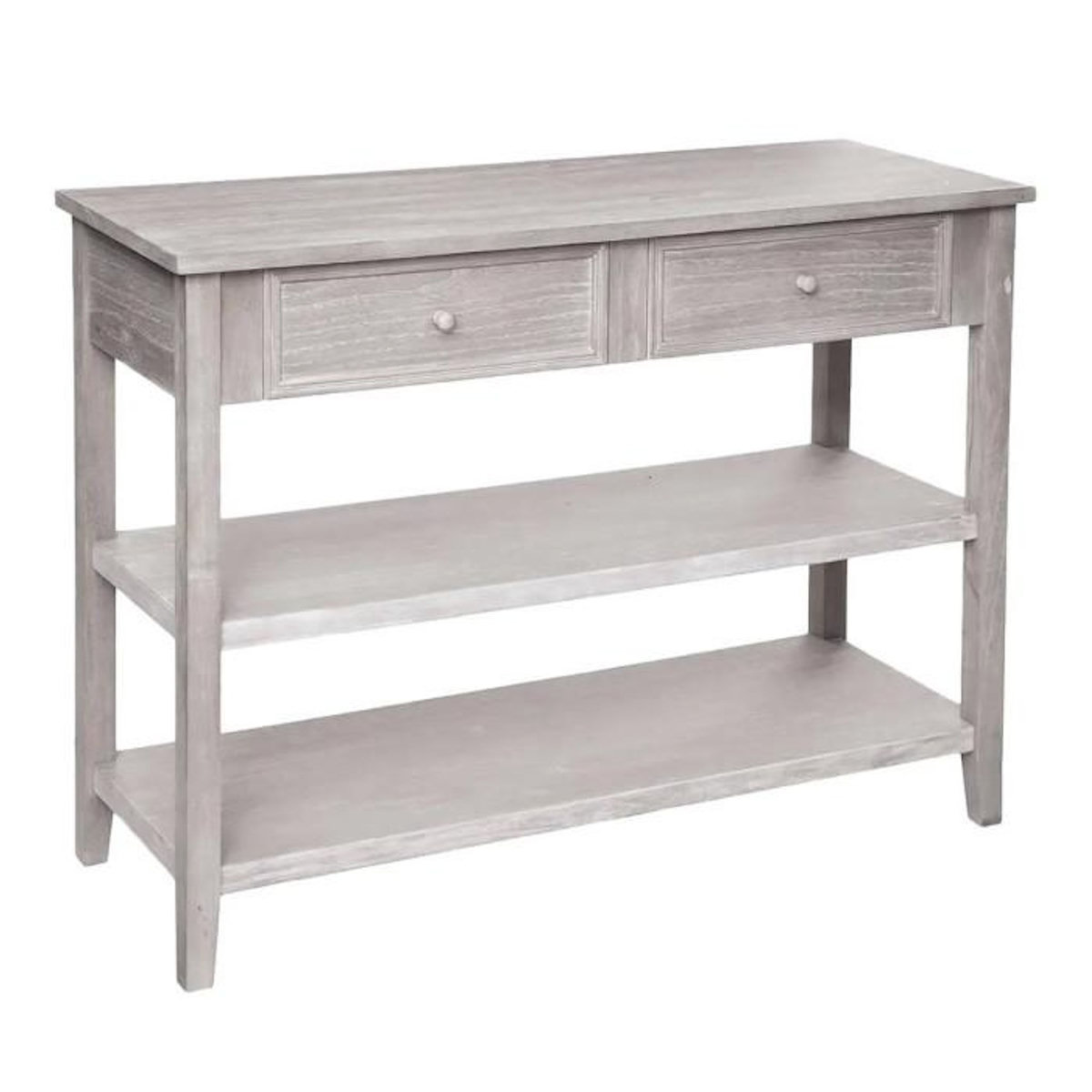 ATMOSPHERA Console 2 Tiroirs en Bois  Charme  110cm Naturel