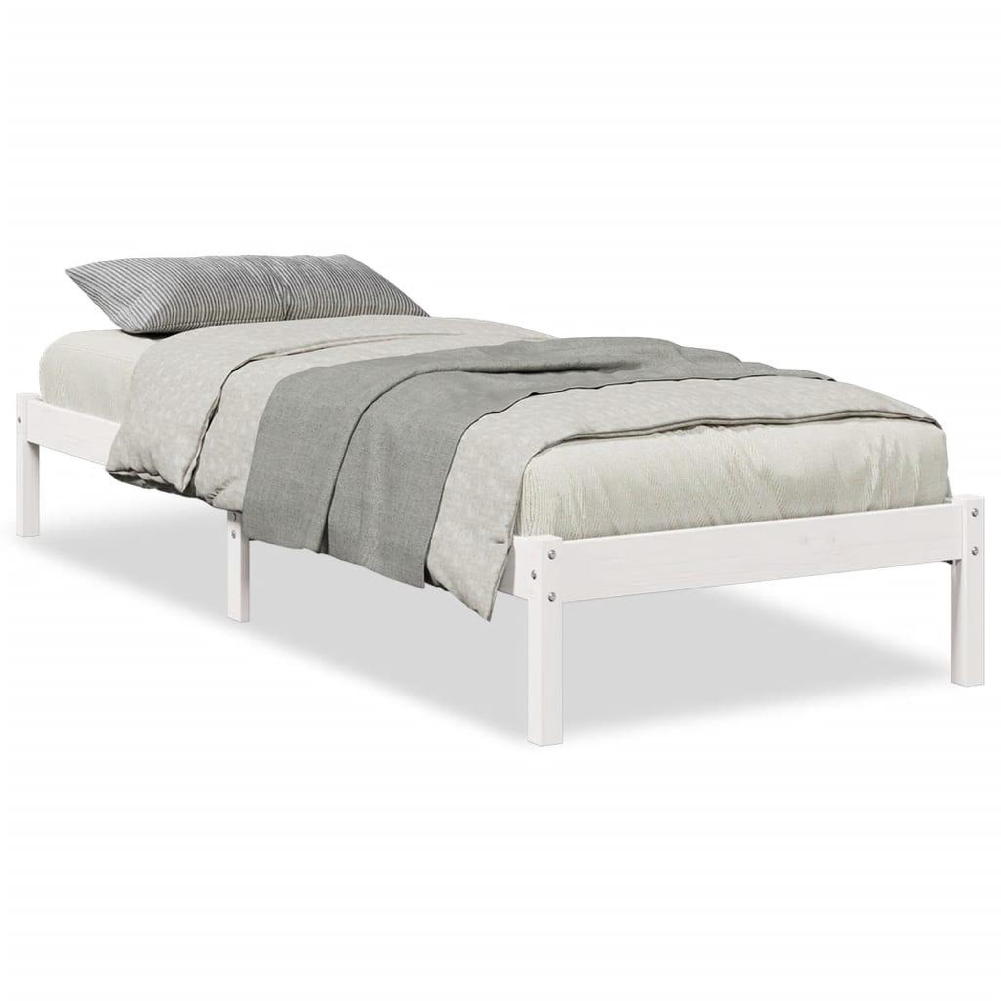 Voir la diapositive 2 : VIDAXL Cadre de lit extra long sans matelas 80x220 cm bois massif pin