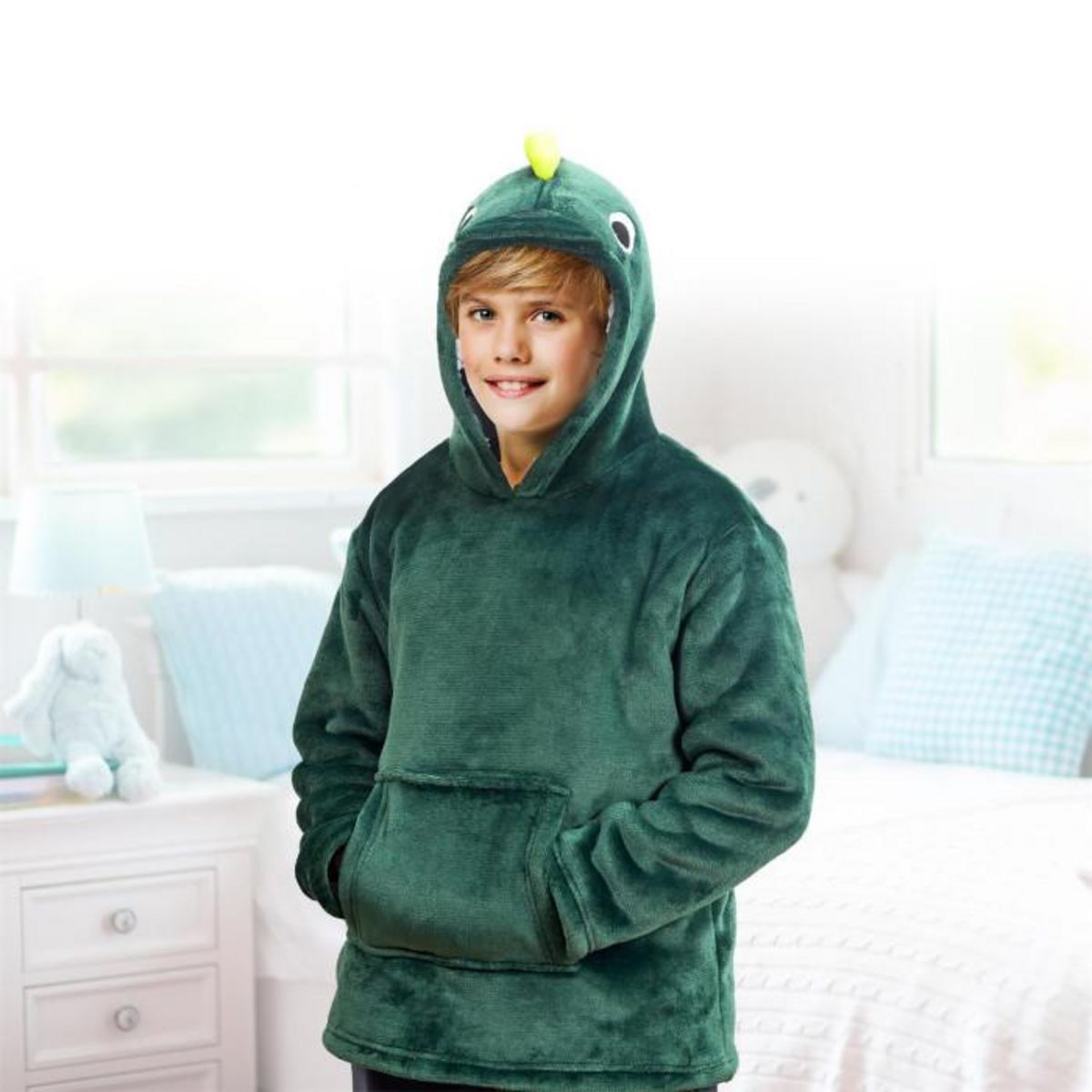 Paris Prix Plaid Sweat Enfant  Dinosaure  6-9ans Vert