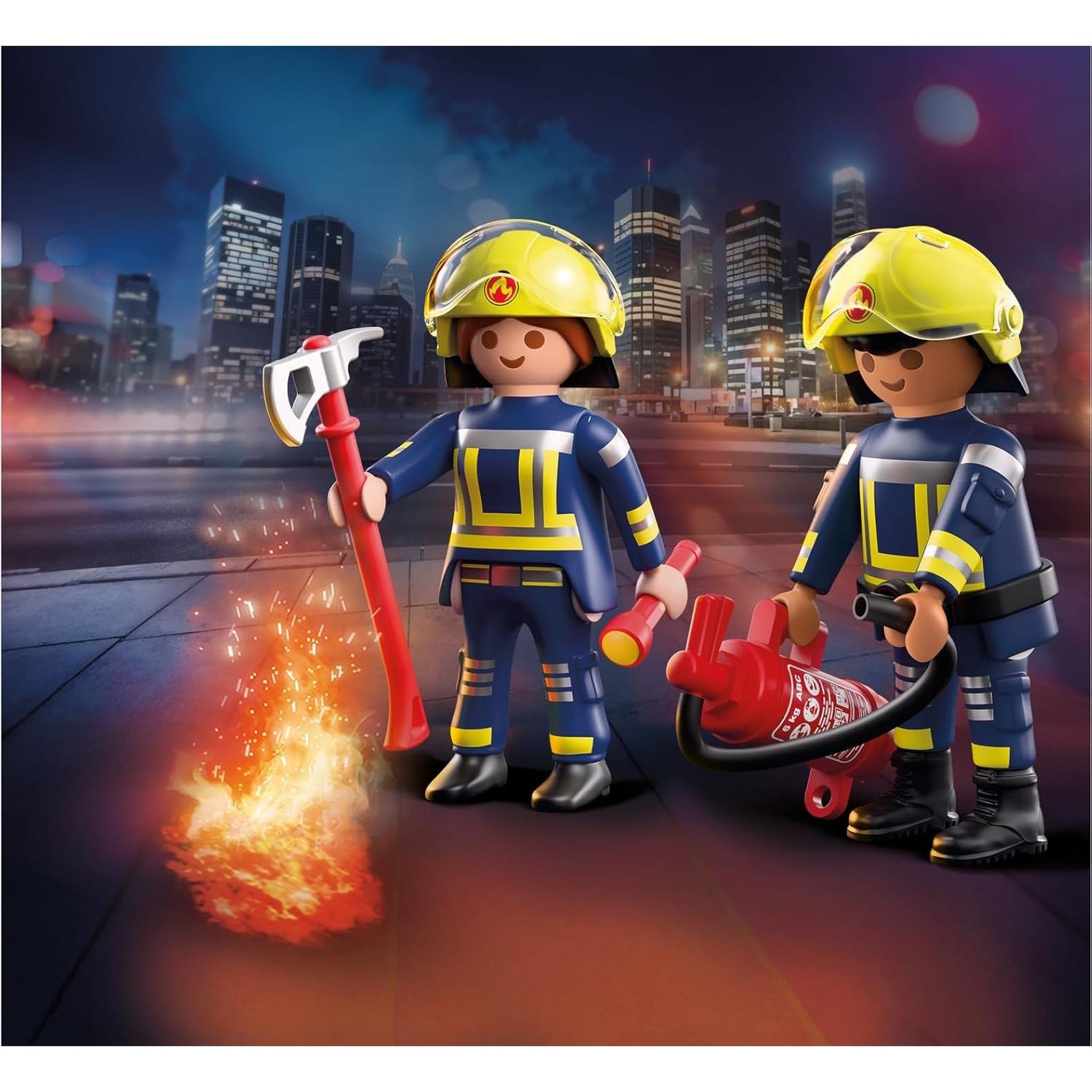 Voir la diapositive 3 : PLAYMOBIL Pompiers avec hache et extincteur