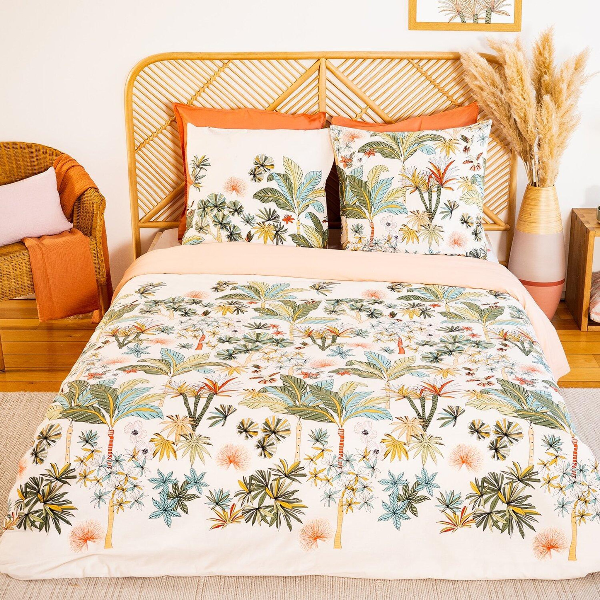 Voir la diapositive 2 : Home collection Parure housse de couette 3pcs 240x220 100% coton adouci 57 fils mig