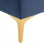 HOMCOM Banc banquette capitonnée style classique chic dim. 118L x 45l x 42H cm piètement métal doré velours bleu roi