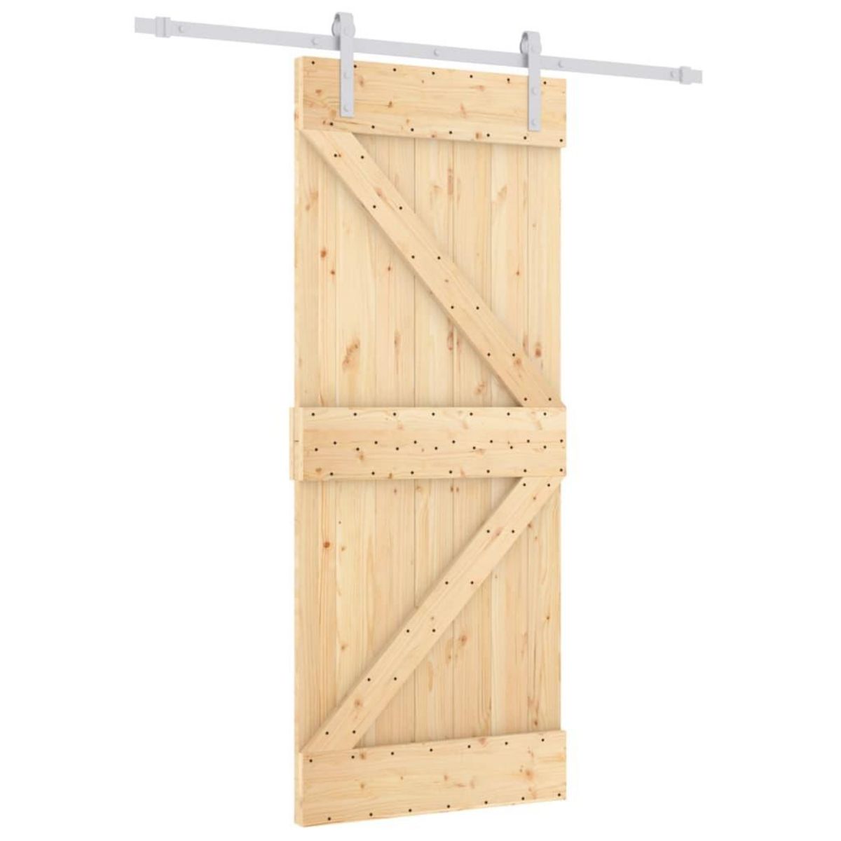 VIDAXL Porte coulissante et kit de quincaillerie 85x210 cm pin massif