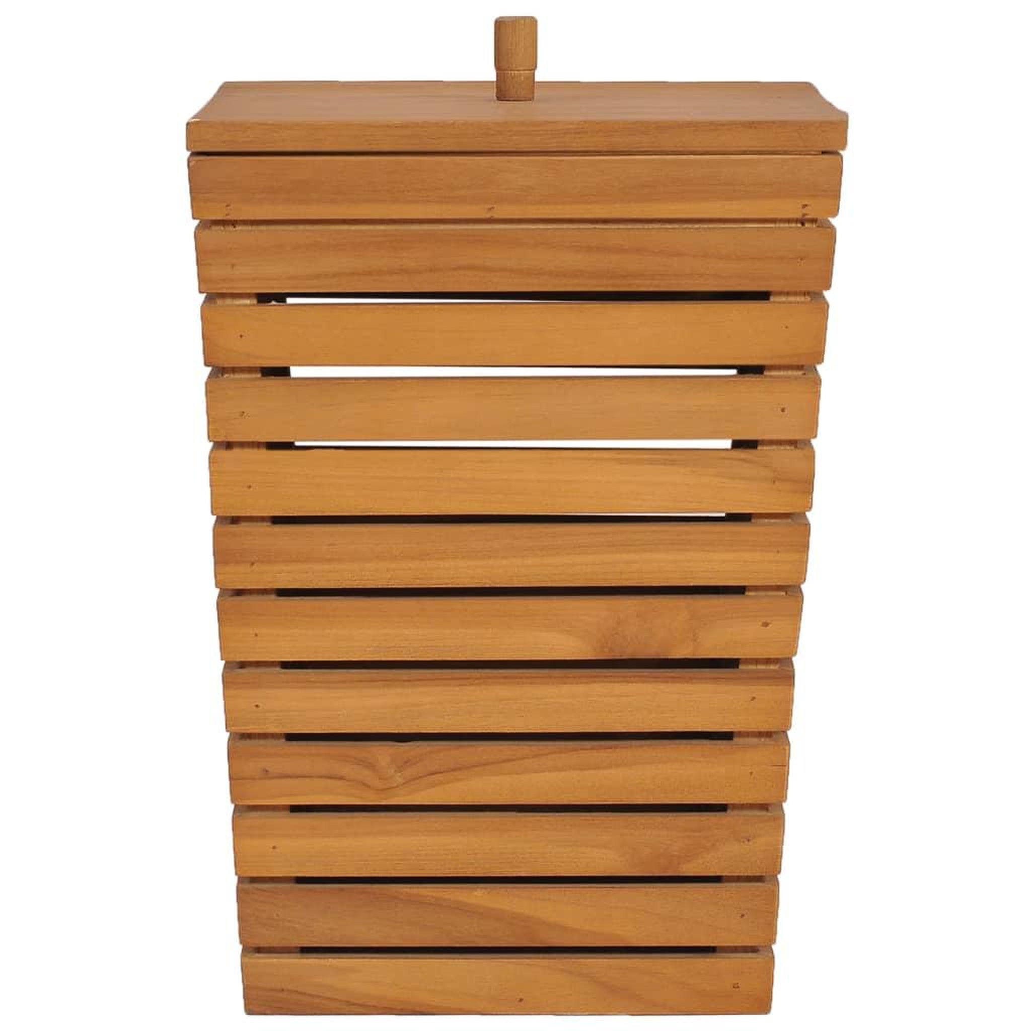 Voir la diapositive 2 : VIDAXL Panier a linge 30x30x45 cm bois de teck massif