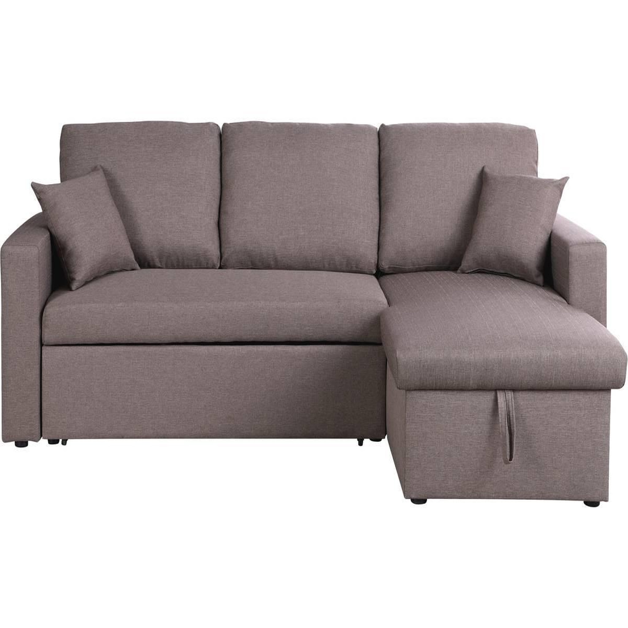 Voir la diapositive 3 : Habitat et Jardin Canapé d'angle convertible/ réversible avec coffre  alain  - 3 places - taupe