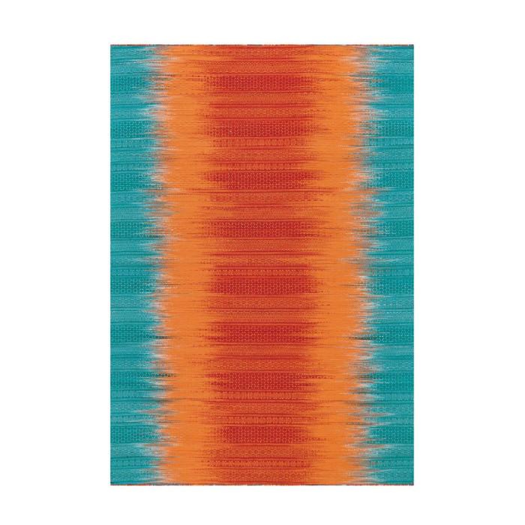 Paris Prix Tapis en Laine Tissé Fait Main  Sunset  Orange & Bleu. Coloris disponibles : Orange