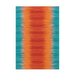 Paris Prix Tapis en Laine Tissé Fait Main  Sunset  Orange & Bleu. Coloris disponibles : Orange