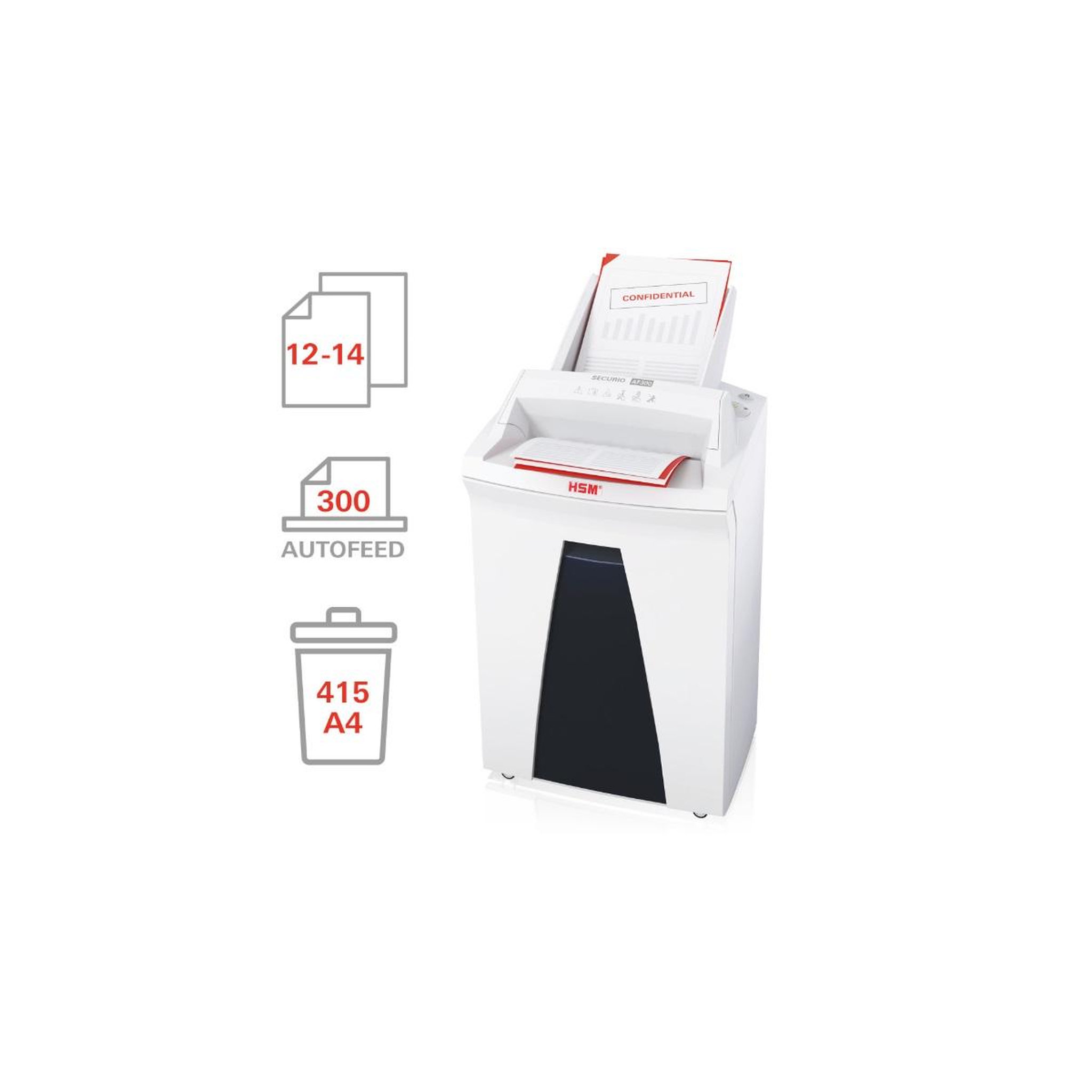 Voir la diapositive 3 : Hsm Destructeur de documents 12-14 feuilles coupes particules 4.5x30mm - 2093121