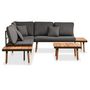 Voir la diapositive 2 : VIDAXL Salon de jardin 4 pcs avec coussins Bois d'acacia solide