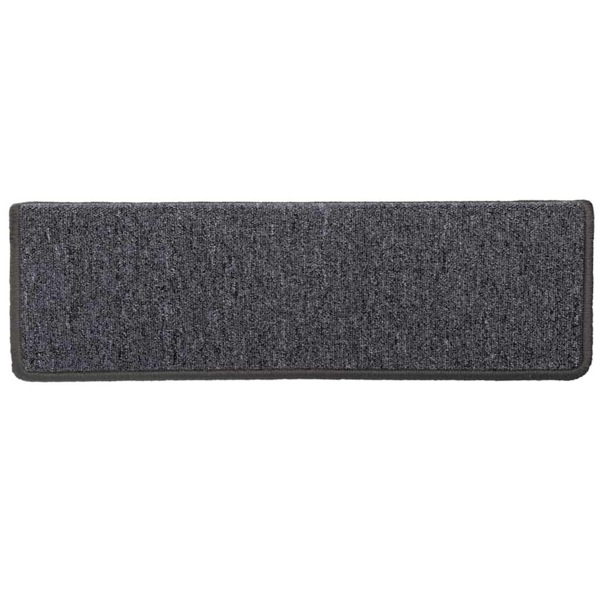 VIDAXL Tapis d'escalier 30 pcs 65x21x4 cm gris et noir