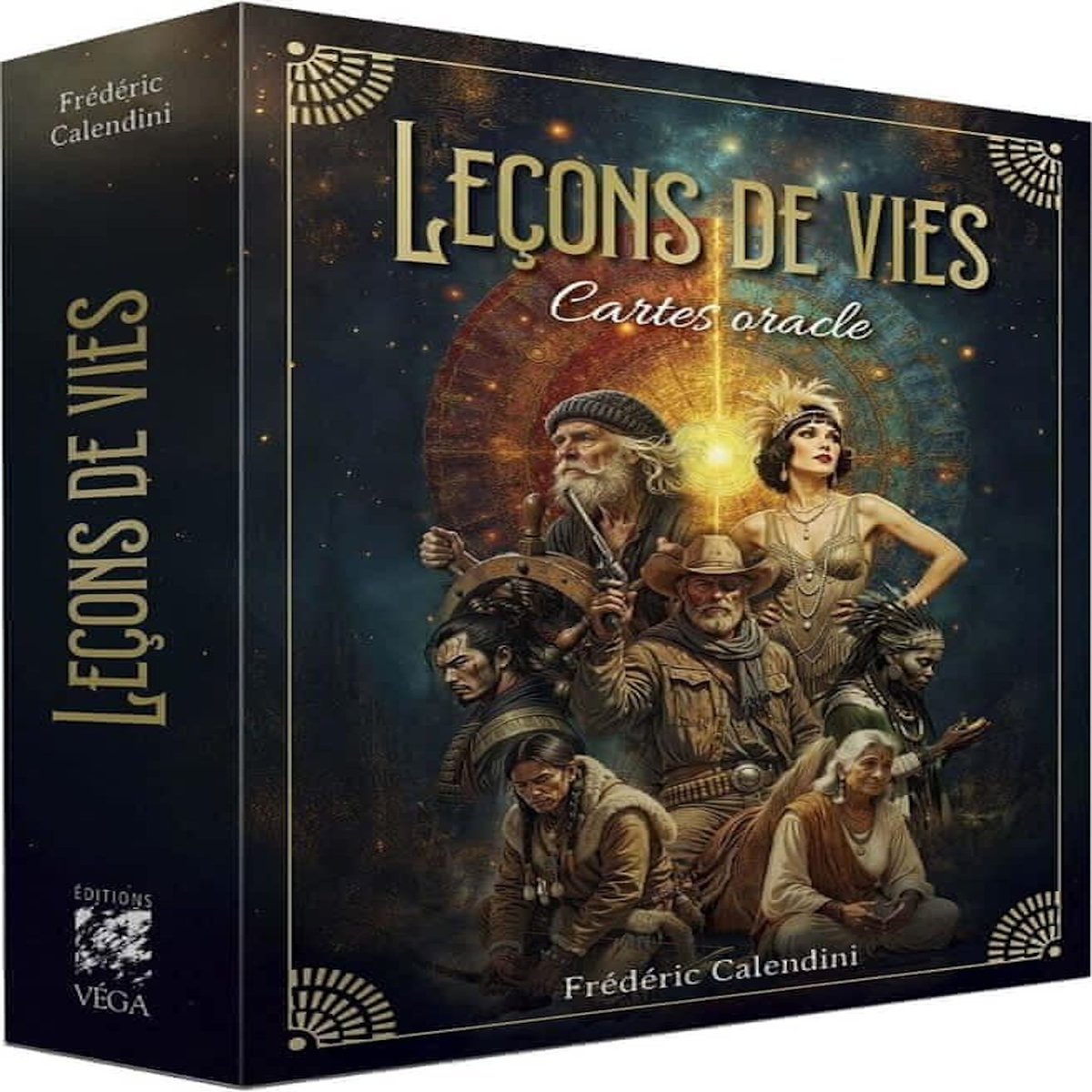 LECONS DE VIES. CARTES ORACLE. CE COFFRET CONTIENT : UN LIVRE, 50 CARTES ET UN SAC SATINE, Calendini Frédéric