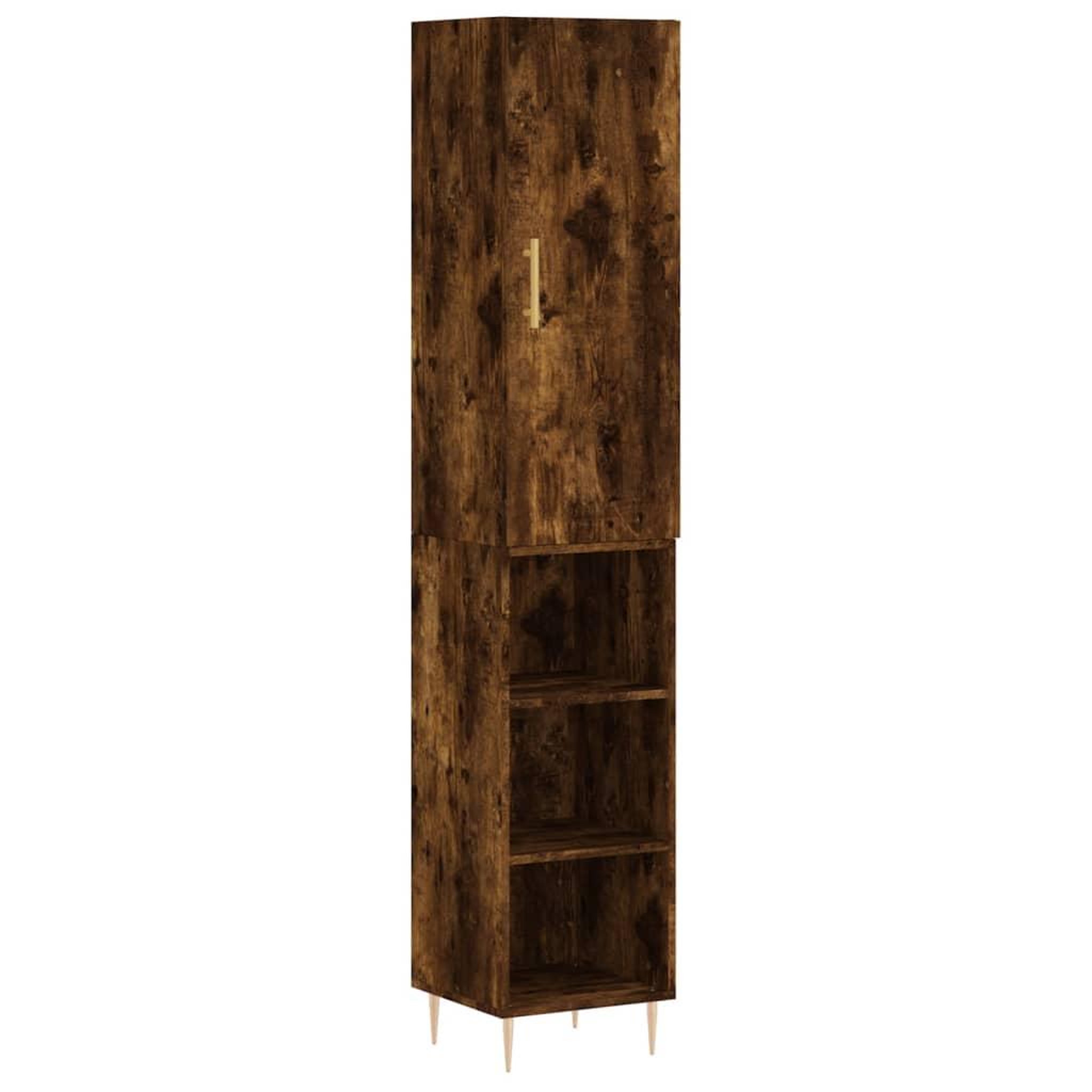 Voir la diapositive 2 : VIDAXL Buffet haut Chene fume 34,5x34x180 cm Bois d'ingenierie