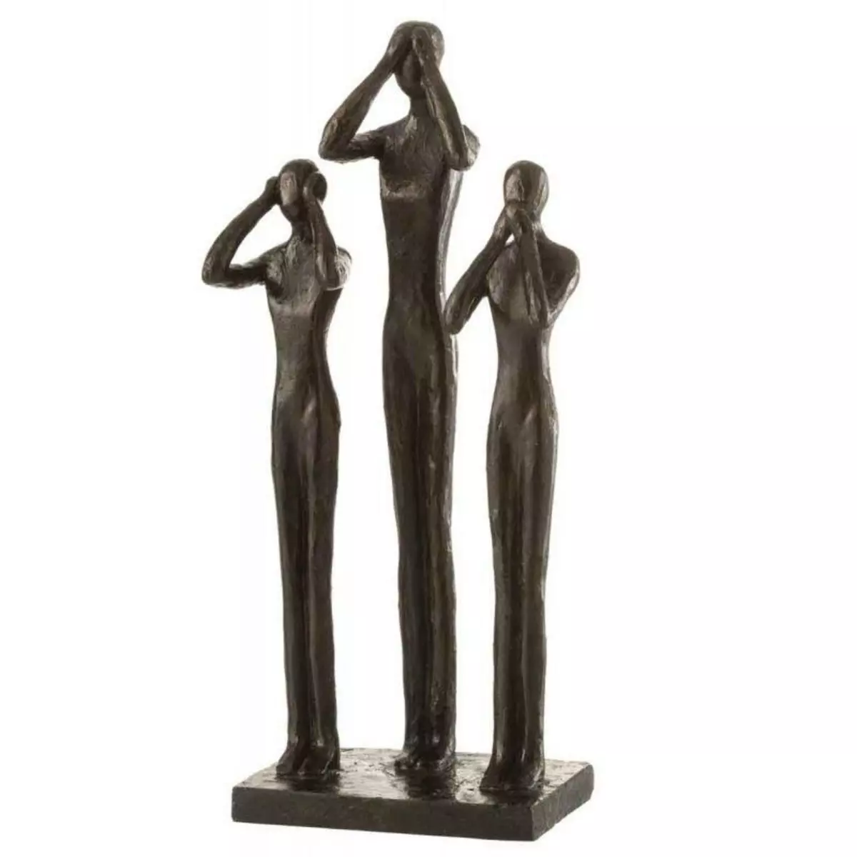 Paris Prix Statuette Déco  3 Personnes Debout  41cm Marron