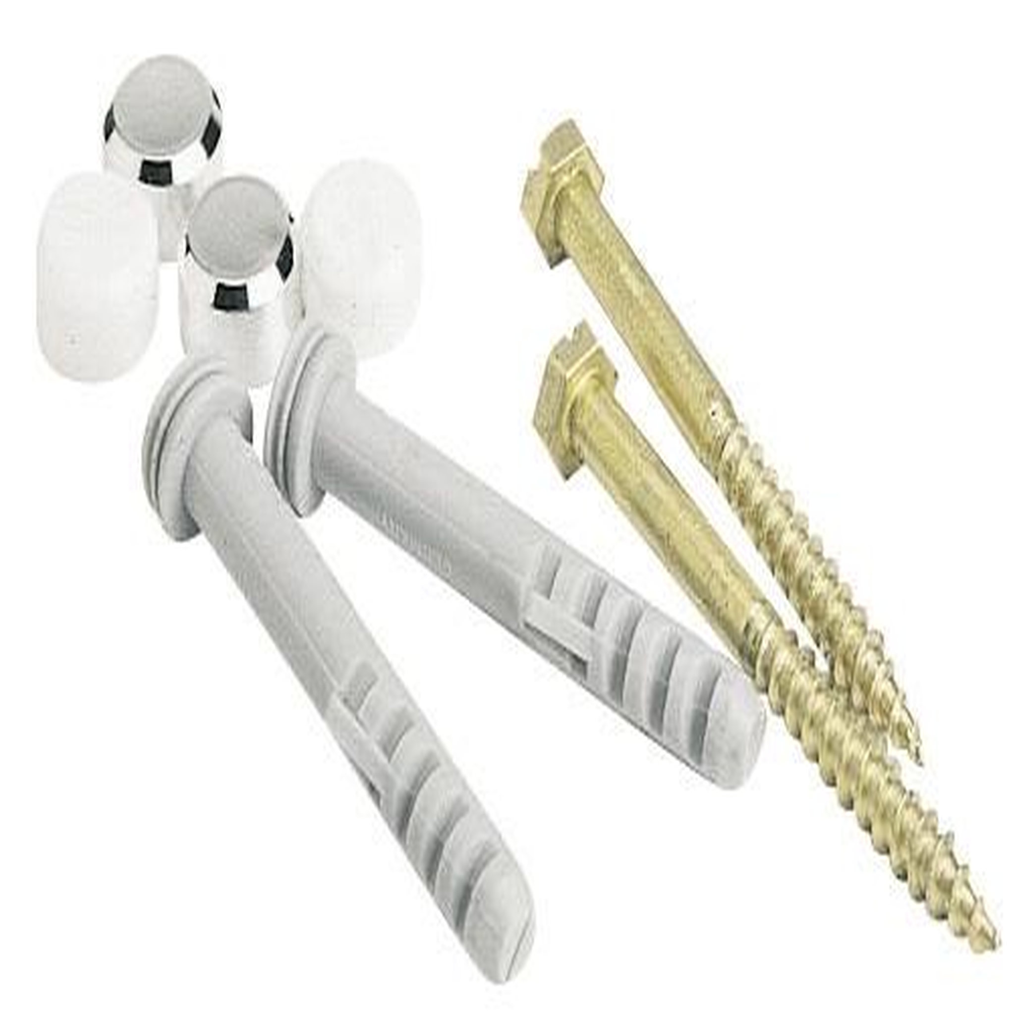 CENTRALE BRICO Lot de 2 chevilles clips pour fixation WC, l.9 x H.8 cm