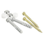CENTRALE BRICO Lot de 2 chevilles clips pour fixation WC, l.9 x H.8 cm