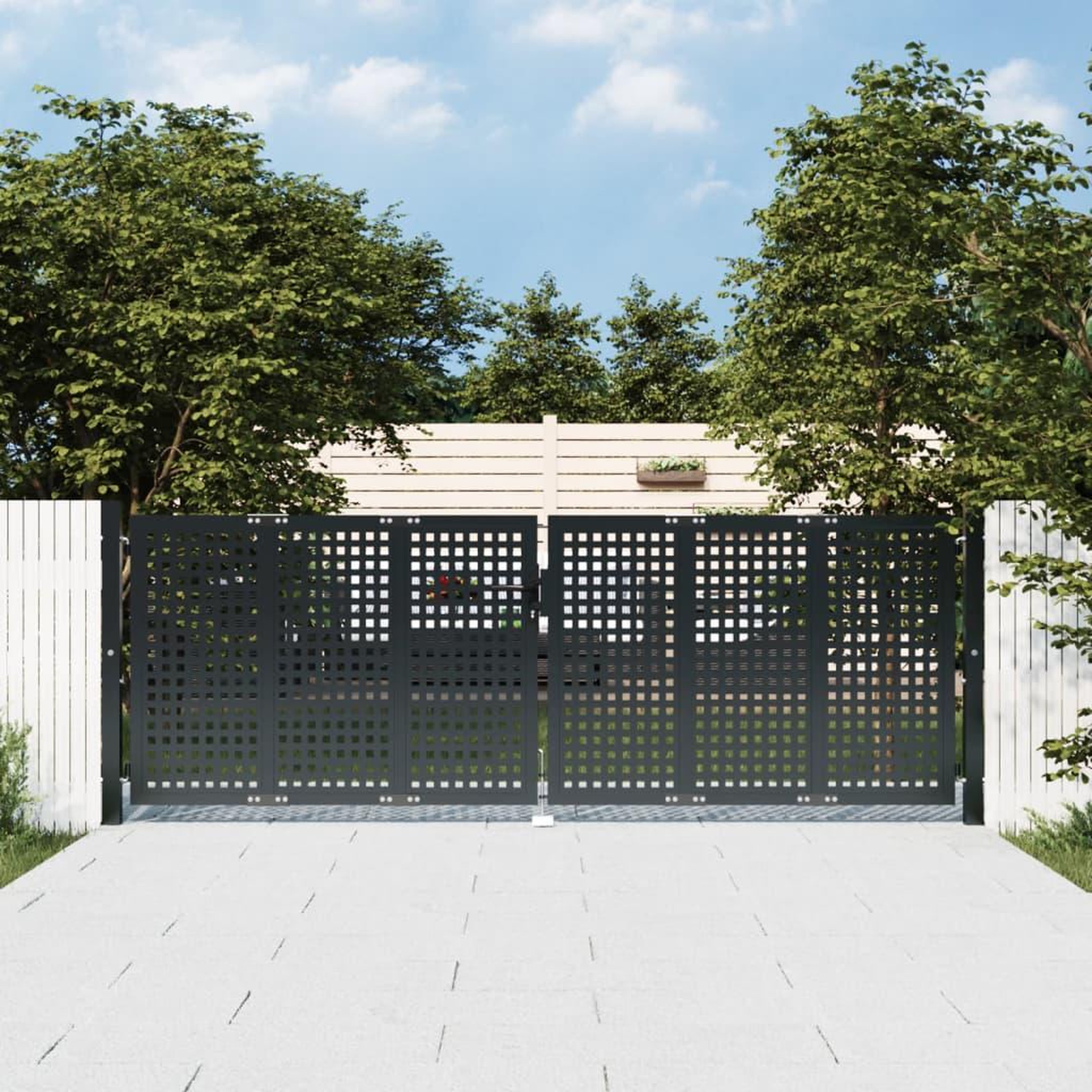 VIDAXL Portail de jardin anthracite 300 x 125 cm acier