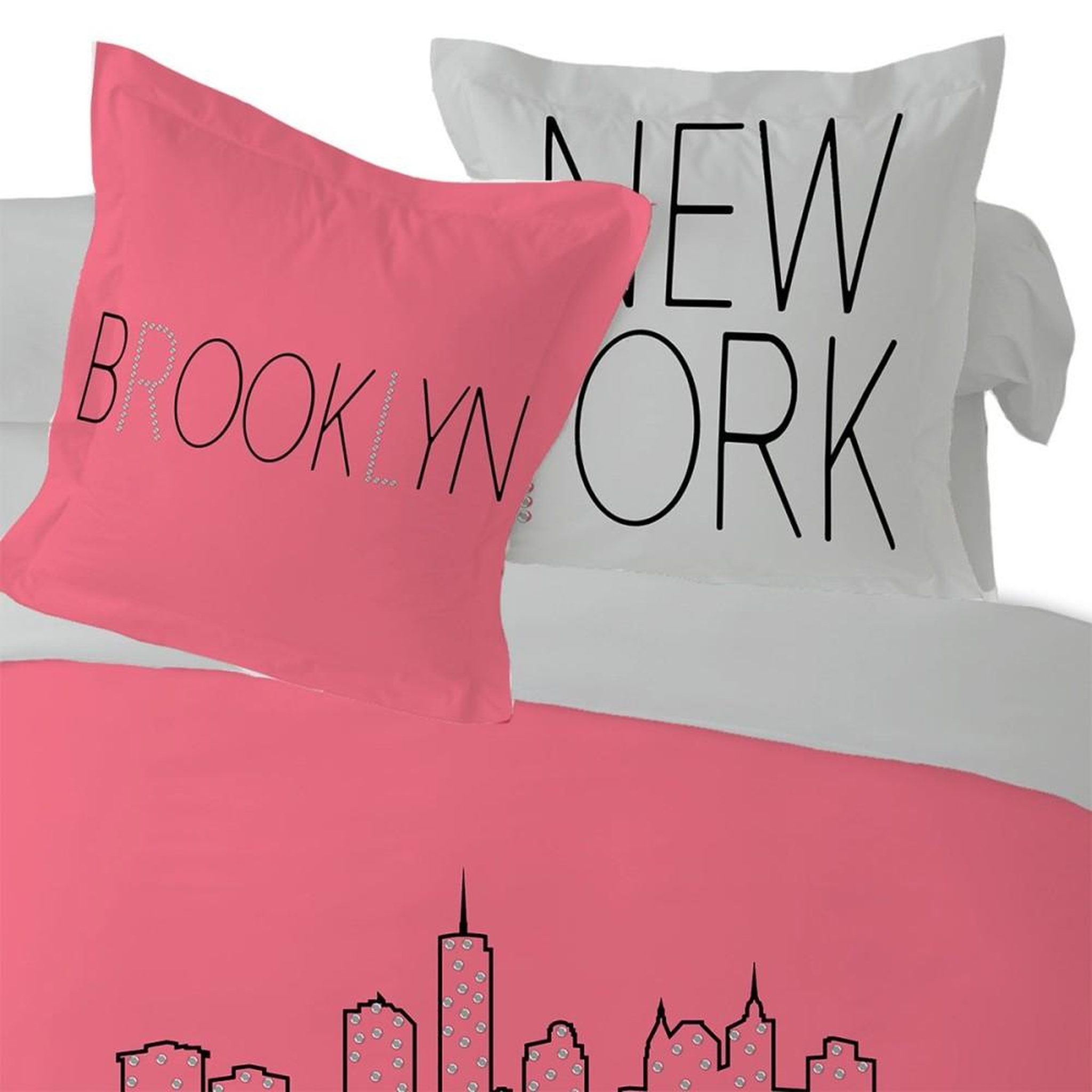 Voir la diapositive 2 : Dourev Housse de couette 240x220 Brooklyn + 2 taies coton 52 fils