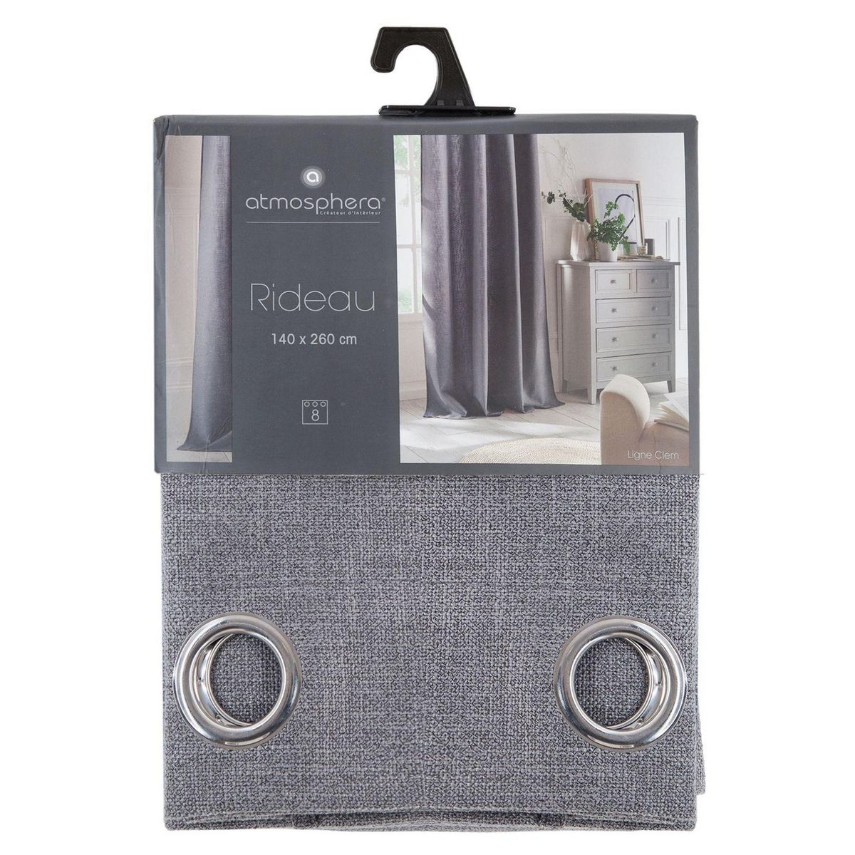 ATMOSPHERA Rideau Clem - 140 x 260 cm - Gris foncé