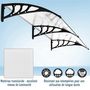 Voir la diapositive 5 : OUTSUNNY Auvent marquise de porte design voûté arrondi dim. 195L x 80l x 23H cm polycarbonate plastique