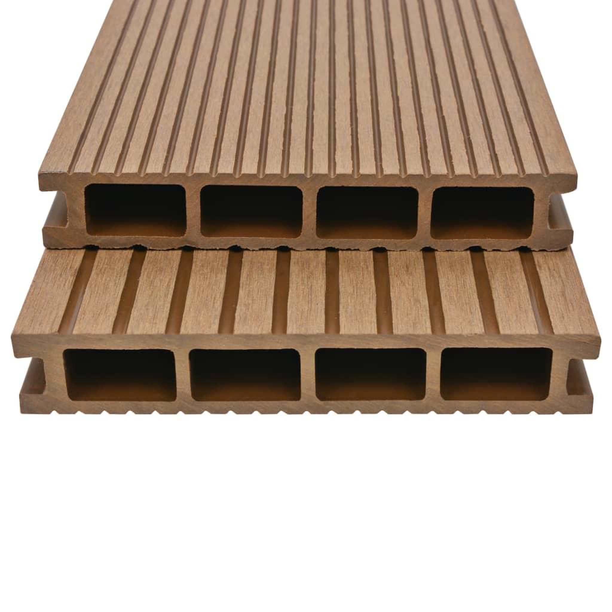 Voir la diapositive 2 : VIDAXL Panneaux de terrasse creux et accessoires WPC 35 m^2 4 m Teck