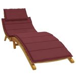 VIDAXL Coussin de chaise longue rouge bordeaux melange 186x58x3 cm