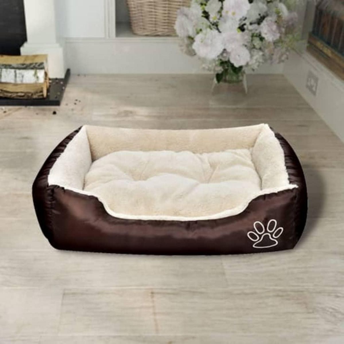 VIDAXL Lit chaud pour chiens avec coussin rembourree L