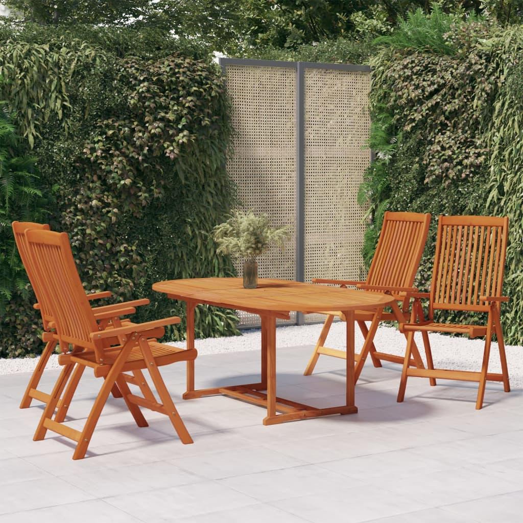 VIDAXL Ensemble a manger de jardin 5 pcs Bois d'eucalyptus massif
