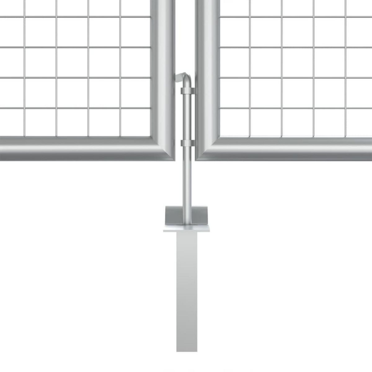 VIDAXL Portail de jardin en acier galvanise 415 x 125 cm Argent