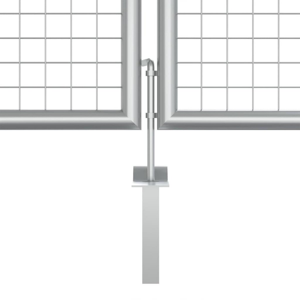 VIDAXL Portail de jardin en acier galvanise 415 x 125 cm Argent