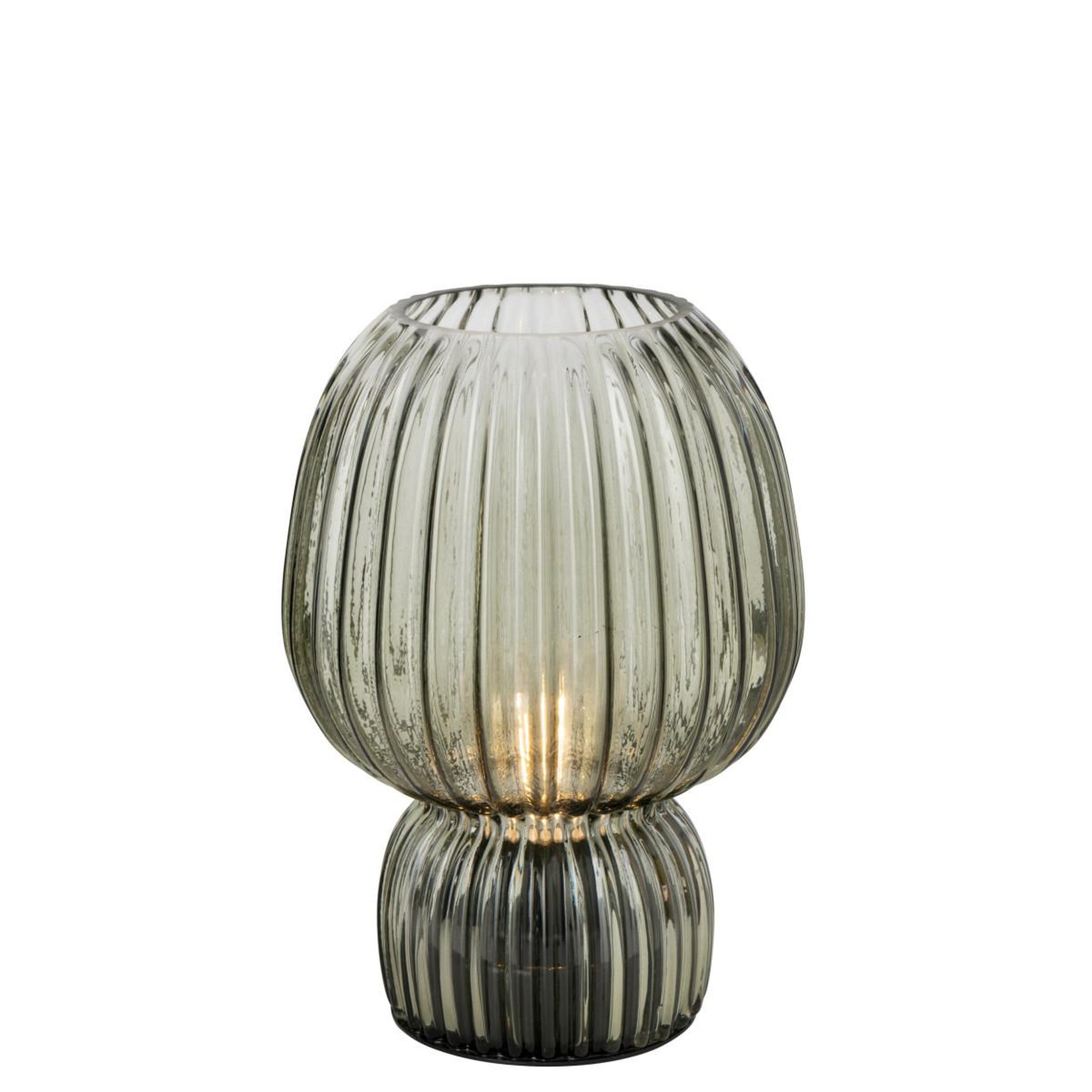 Voir la diapositive 2 : J-LINE Lampe à poser sans fil en verre  aura  21cm vert olive