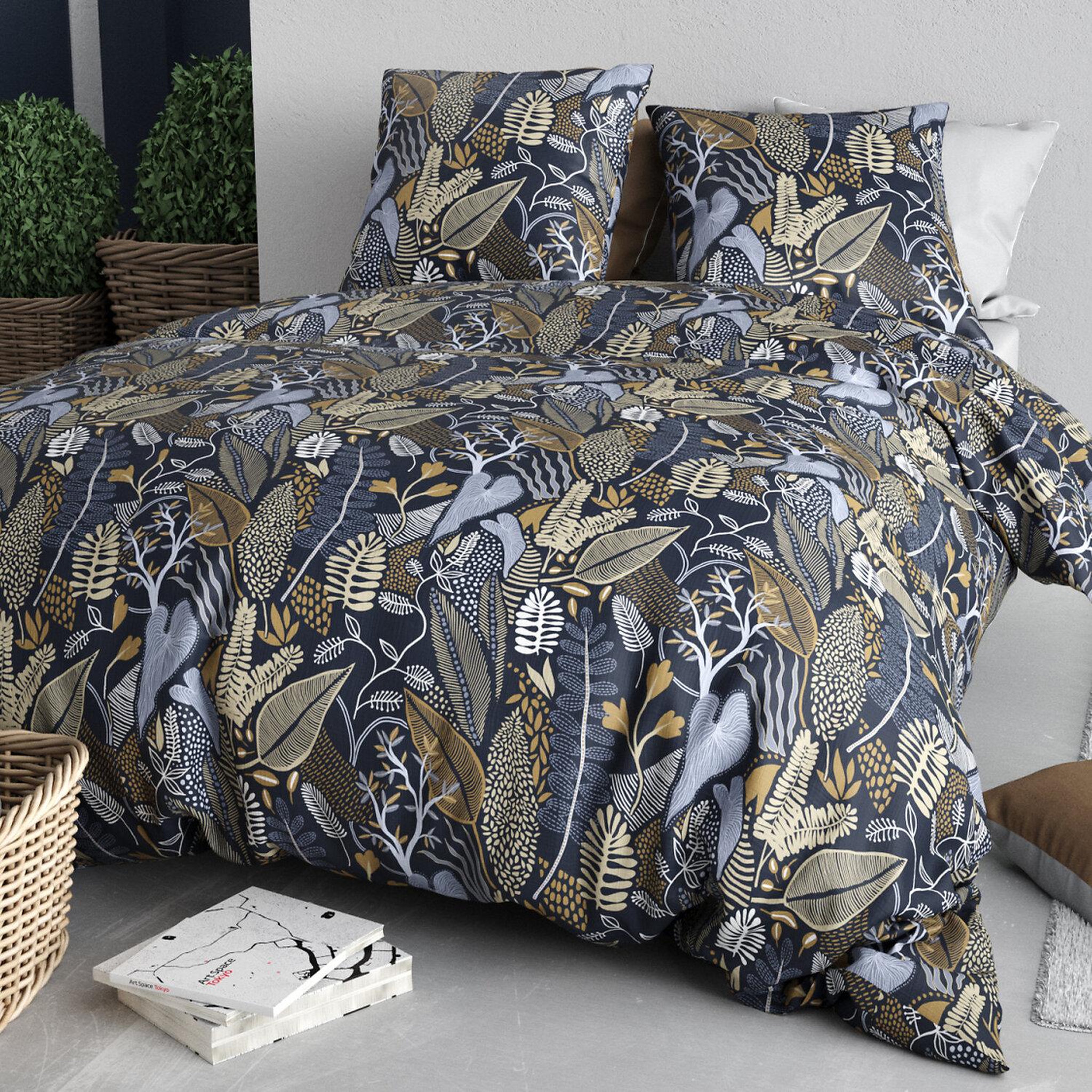 Voir la diapositive 2 : ATELIER DU COTON Parure housse de couette imprimée 100% coton 57fils emali