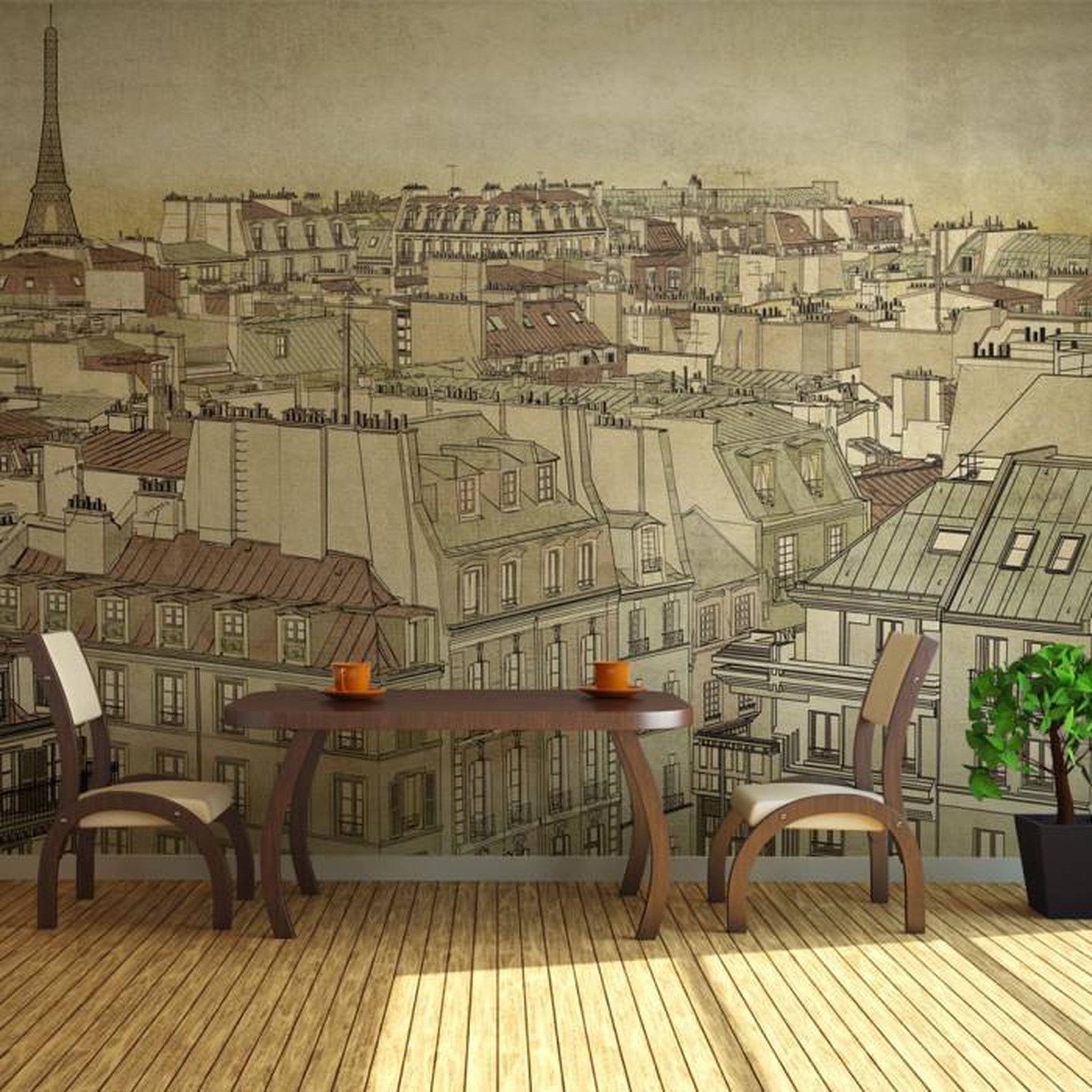 Paris Prix Papier Peint  Good Bye Paris!. Coloris disponibles : Multicolore