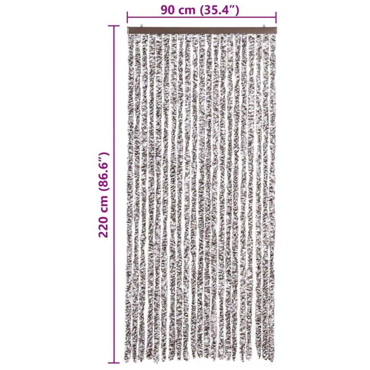 VIDAXL Moustiquaire Marron et beige 90 x 220 cm Chenille