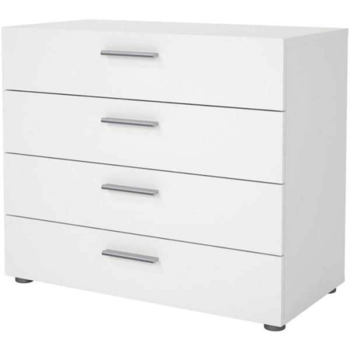 TVILUM Commode NASH 4 tiroirs - Décor Blanc - L 80 x P 40 x H 68,5 cm
