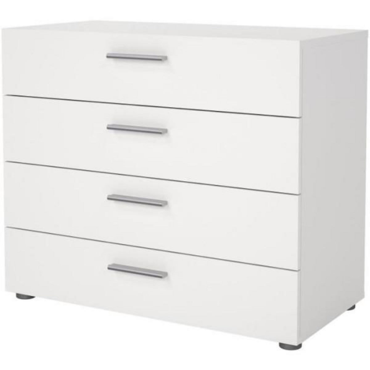 TVILUM Commode NASH 4 tiroirs - Décor Blanc - L 80 x P 40 x H 68,5 cm